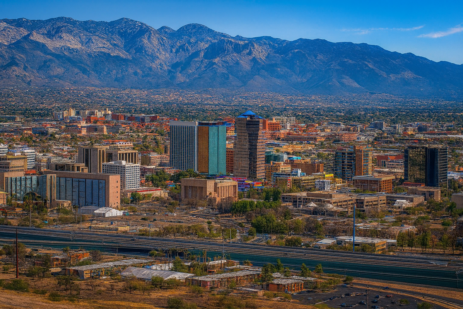 Arizona cityscape representing statewide telepsychiatry services